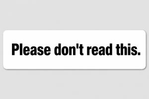 Please don't read this.